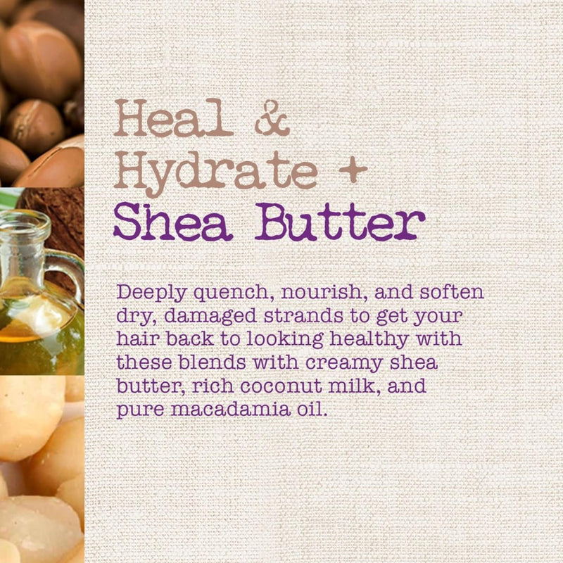 Heal & Hydrate + Shea Butter Conditioner to Repair & Deeply Moisturize Tight Curly Hair with Coconut & Macademia Oils, Vegan, Silicone, Paraben & Sulfate-Free, 13 Fl Oz