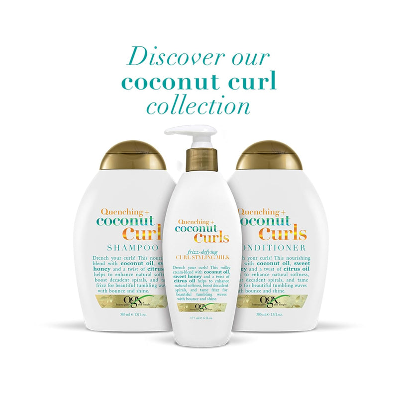 Quenching + Coconut, Curl-Defining Shampoo, Hydrating & Nourishing Curly Hair Shampoo with Coconut Oil, Citrus Oil & Honey, Paraben, Sulfate-Free Surfactants, 13 Floz