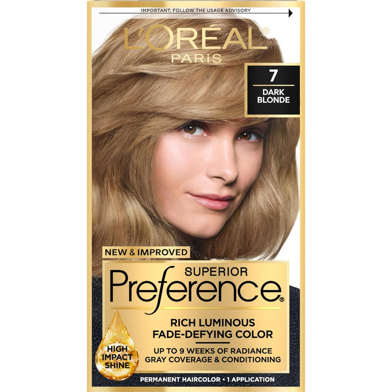Superior Preference Fade-Defying + Shine Permanent Hair Color, 7 Dark Blonde, Pack of 1, Hair Dye