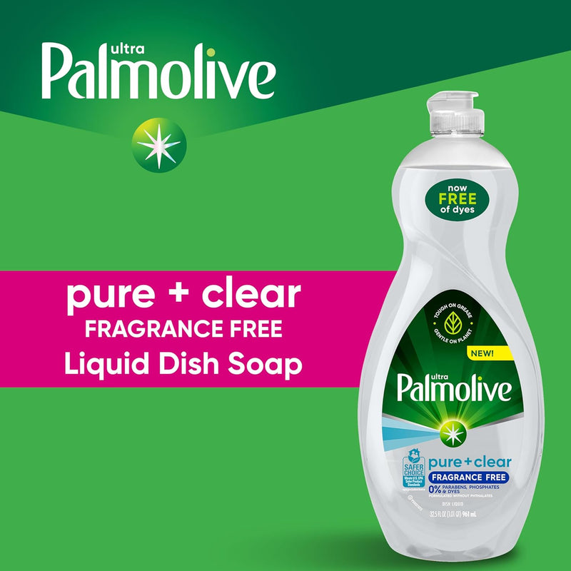 Ultra Dishwashing Liquid Dish Soap, Pure + Clear Fragrance Free - 32.5 Fluid Ounce (Packaging May Vary)