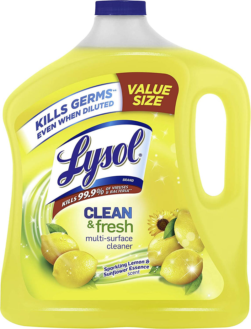 Multi-Surface Cleaner, Sanitizing and Disinfecting Pour, to Clean and Deodorize, Sparkling Lemon and Sunflower Essence, 90 Fl Oz