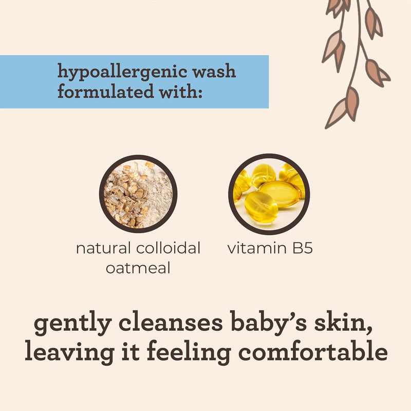 Cleansing Therapy Moisturizing Baby Body Wash with Natural Oatmeal & Provitamin B5, Gentle Tear-Free Baby Bath Wash for Sensitive & Eczema-Prone Skin, Hypoallergenic, 8 Oz