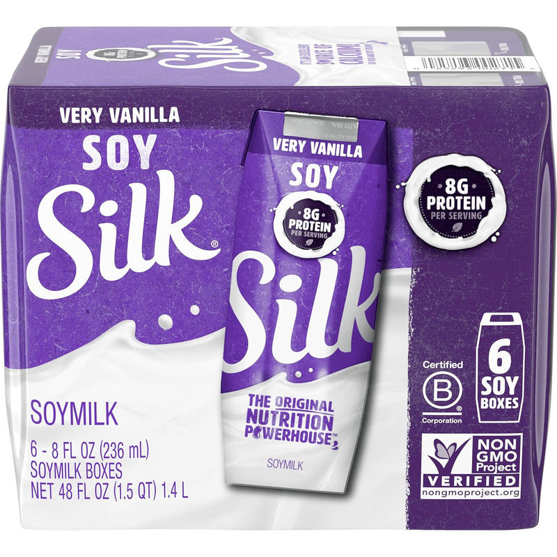 Shelf-Stable Soy Milk Singles, Very Vanilla, Dairy-Free, Vegan, Non-Gmo Project Verified, 8 Oz., 6 Pack