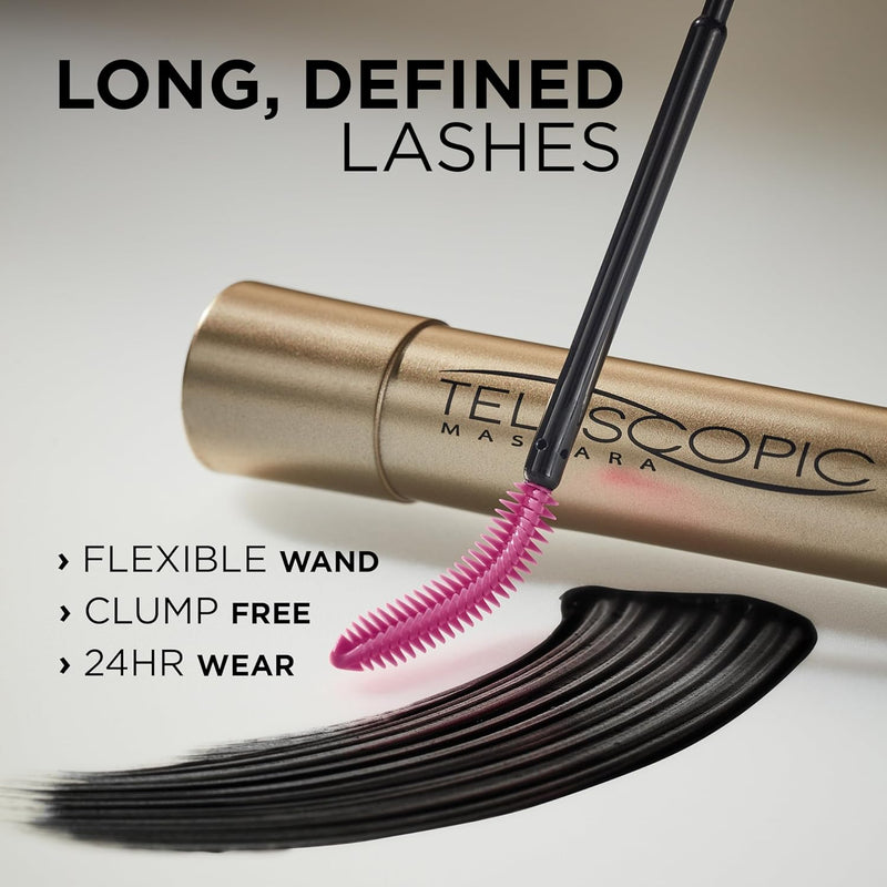 Makeup Telescopic Original Lengthening Mascara, Blackest Black, 0.27 Fl Oz (1 Count)