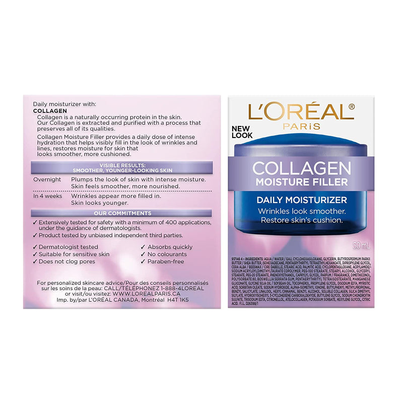 L’Oréal Paris Collagen Daily Face Moisturizer, Reduce Wrinkles, Face Cream 1.7 Oz