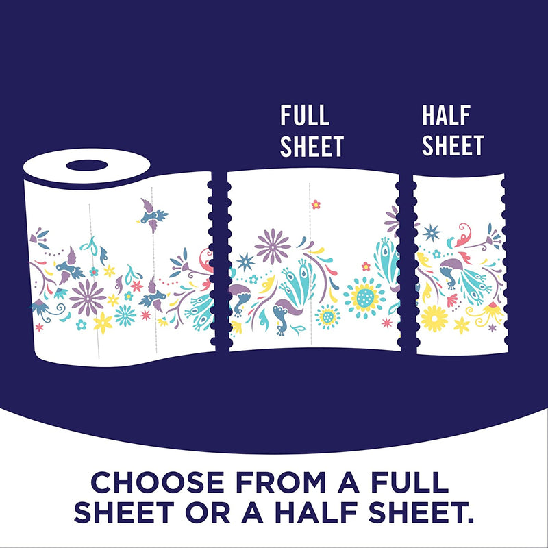 Pick-A-Size Paper Towels, Spirited Prints, 6 Double Rolls = 12 Regular Rolls, Everyday Value Paper Towel with Full and Half Sheets