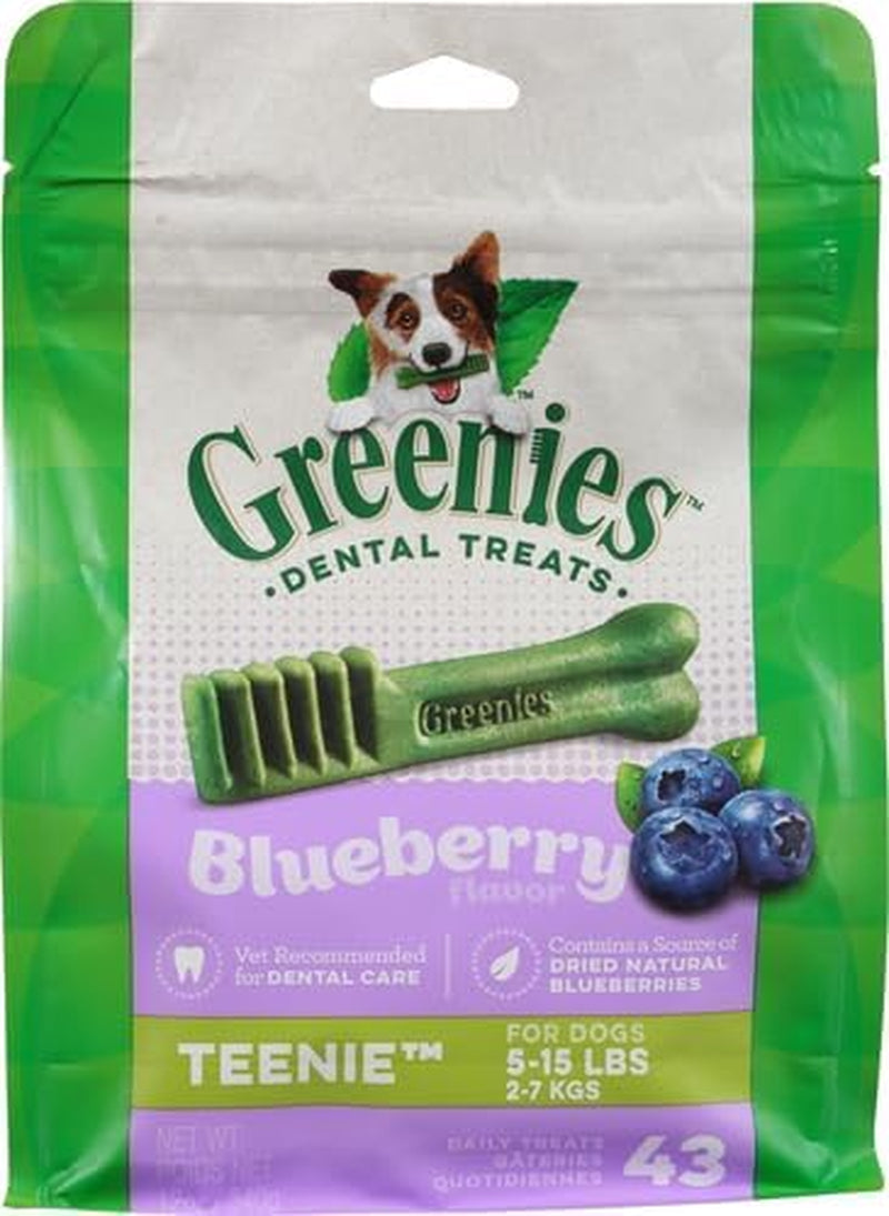 TEENIE Natural Dental Care Dog Treats Blueberry Flavor, 12 Oz. Pack (43 Treats)