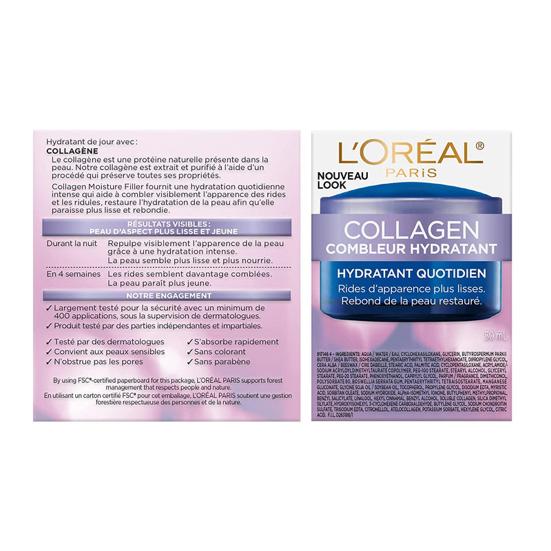 L’Oréal Paris Collagen Daily Face Moisturizer, Reduce Wrinkles, Face Cream 1.7 Oz