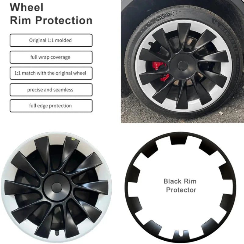 Tesla Model Y 20-inch Rim Wheel Hub Protection Patch ABS Wheel Guard Covers Short Eye-Catching Design for 2018-2024 Models