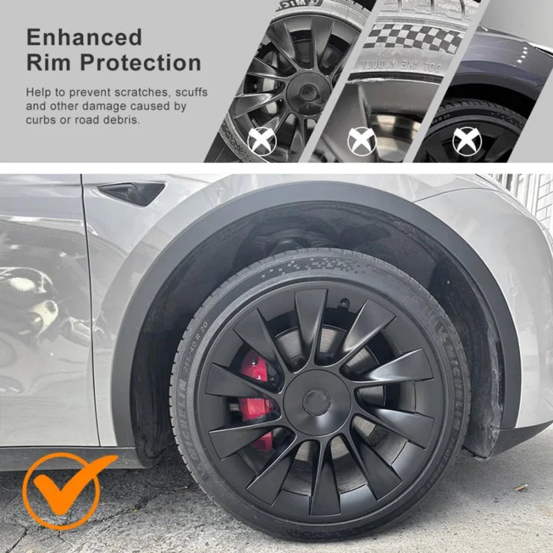 Tesla Model Y 20-inch Rim Wheel Hub Protection Patch ABS Wheel Guard Covers Short Eye-Catching Design for 2018-2024 Models