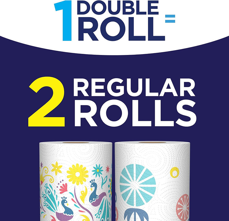 Pick-A-Size Paper Towels, Spirited Prints, 6 Double Rolls = 12 Regular Rolls, Everyday Value Paper Towel with Full and Half Sheets