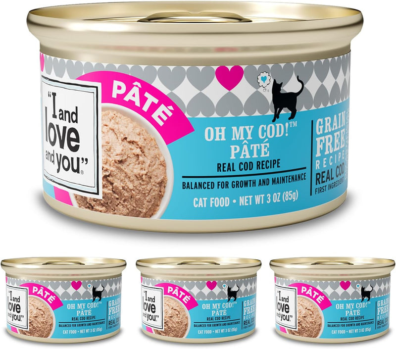 Wet Cat Food - Oh My Cod Pâté - Cod Recipe, Grain Free, Filler Free, 3Oz Pack of 4 Cans