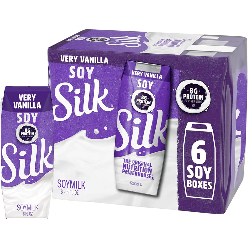 Shelf-Stable Soy Milk Singles, Very Vanilla, Dairy-Free, Vegan, Non-Gmo Project Verified, 8 Oz., 6 Pack