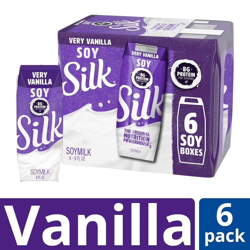 Shelf-Stable Soy Milk Singles, Very Vanilla, Dairy-Free, Vegan, Non-Gmo Project Verified, 8 Oz., 6 Pack