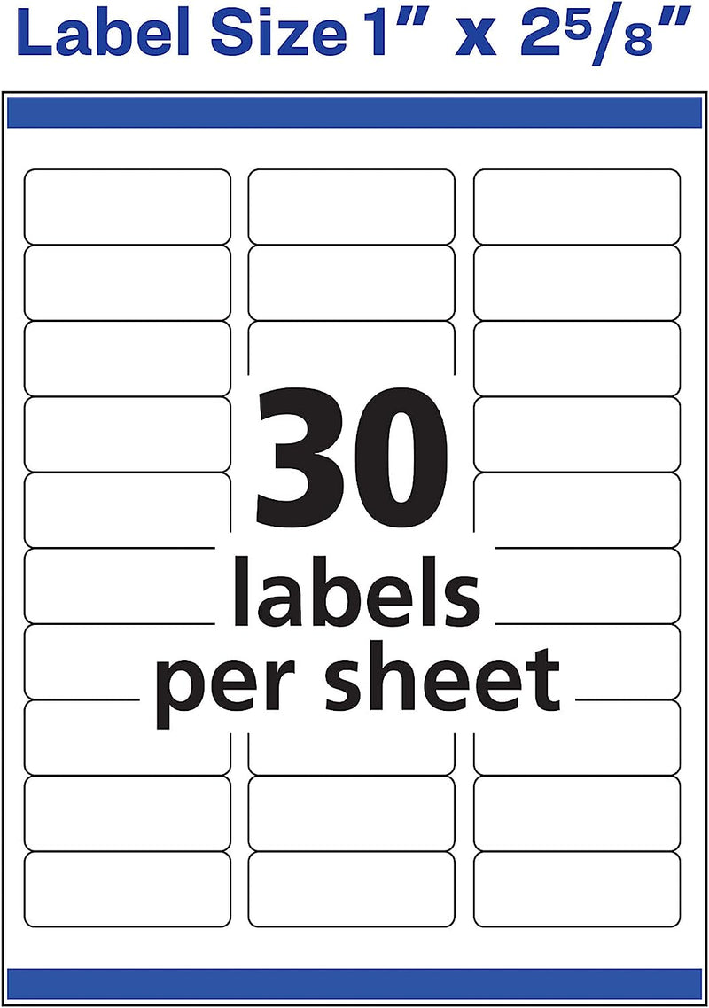 Easy Peel Printable Address Labels with Sure Feed, 1" X 2-5/8", White, 750 Blank Mailing Labels (08160)